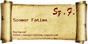Szomor Fatime névjegykártya